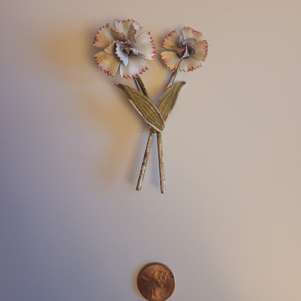 Floral Brooch with Pink Accents